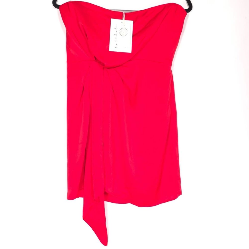 RAMY BROOK New Genesis Mini Dress Size‎ 8 BRIRE Strapless Tie Wrap Red A0619305